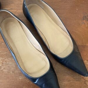 Classic Black Leather Women's Flats